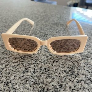 Cream colored square sunglasses